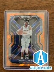 2020-21 Panini Prizm Tyrell Terry Orange Cracked Ice Prizm RC #259 Rookie